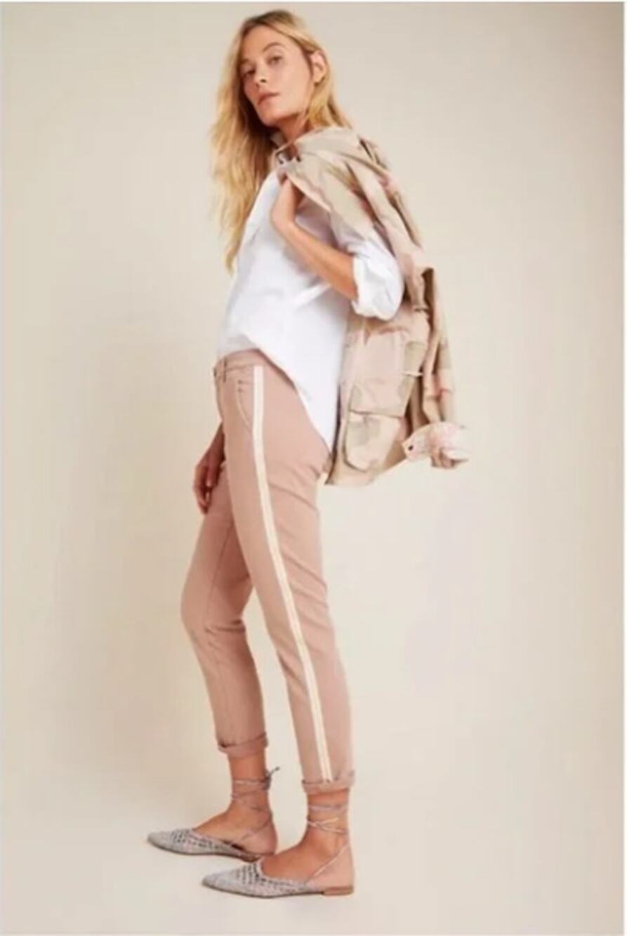 AG DENIM Anthropologie Adriano Goldschmied The Caden Side Stripe Trouser // 26